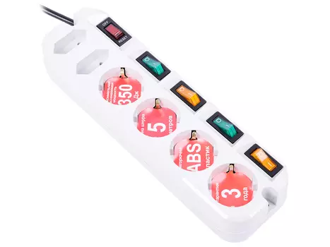 Сетевой фильтр MOST ARG-Б 5 (6 розеток, 5 м, белый)