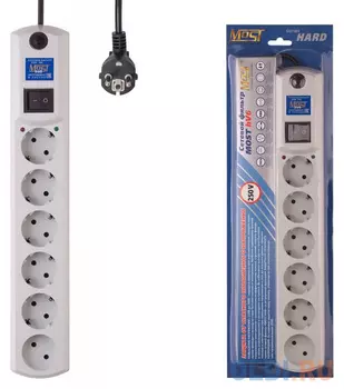 Сетевой фильтр MOST Hard HV6 6 розеток 5 м белый