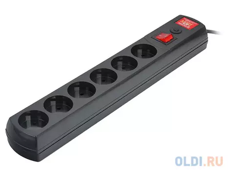 Сетевой фильтр MOST Lite LR 6 розеток 1.7 м черный