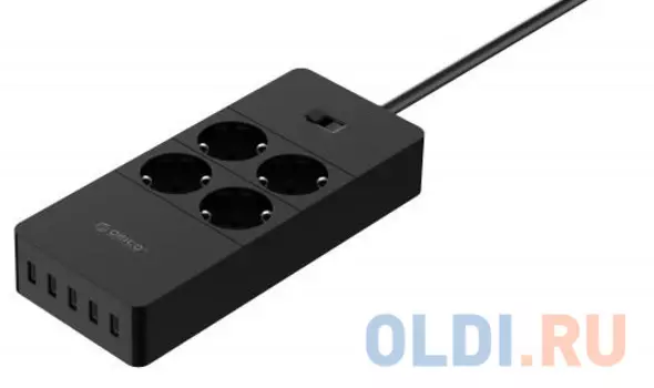 Сетевой фильтр Orico HPC-4A5U-BK 4 розетки 5xUSB 1.5 м