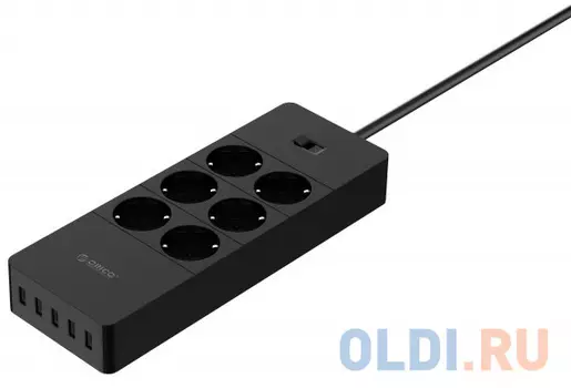 Сетевой фильтр Orico HPC-6A5U-BK 6 розеток 5xUSB 1.5 м