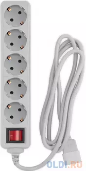 Сетевой фильтр PC PET AP01006-E-G, 1.8м, серый