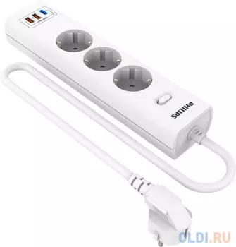 Сетевой фильтр Philips CHP4336WB/51 3м (3 розетки) белый (коробка)