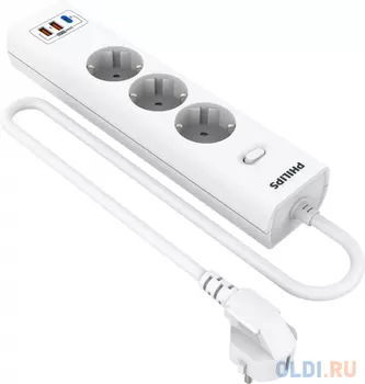 Сетевой фильтр Philips CHP8236WB/51 3м (3 розетки) белый (коробка)