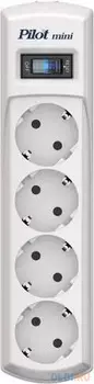 Сетевой фильтр Pilot mini 1.8м (4 розетки) белый (коробка)