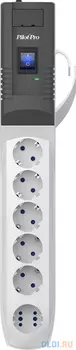 Сетевой фильтр Pilot PRO USB 5м (6 розеток) серый (коробка)