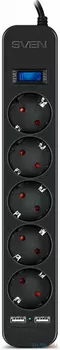 Сетевой фильтр Sven SF-05LU 5 розеток 2xUSB 1.8 м