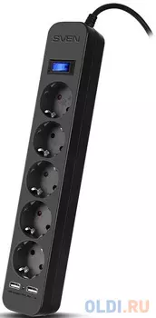Сетевой фильтр Sven SF-05LU 5 розеток 2xUSB 3 м
