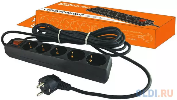 Сетевой фильтр TDM SQ1304-0002 5 розеток 3 м