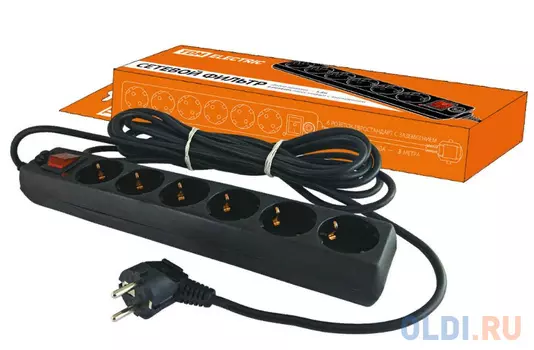 Сетевой фильтр TDM SQ1304-0012 6 розеток 3 м