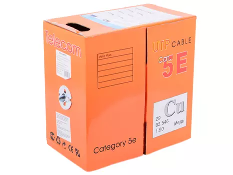 Сетевой кабель бухта 305м UTP 5e 4 пары "Telecom" (UTP4-TC1000C5EМ-CU-IS) медный