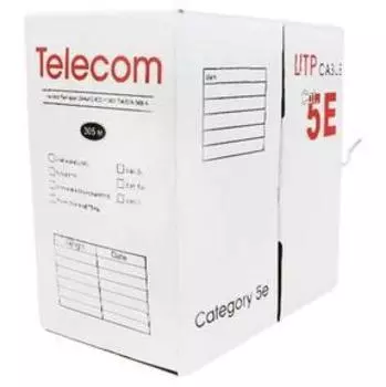 Сетевой кабель бухта 305м UTP 5e Telecom TC1000C5EPro\5 EN(CU) Outdoor solid Медь, 4 пары, внешний
