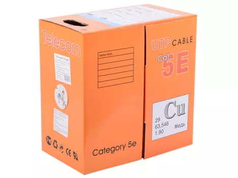 Сетевой кабель UTP 5e Telecom Light CU TC1000C5ELigh(CU) Indoor solid (4 пары, бухта 305м) (Медный)