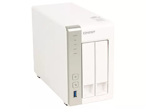 Сетевой накопитель QNAP TS-231P Сетевой RAID-накопитель, 2 отсека для HDD. Двухъядерный Freescale ARM Cortex-A9 1,2 ГГц