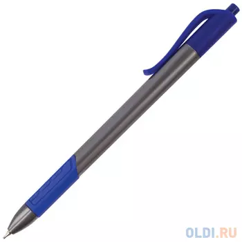 Шариковая ручка автоматическая BRAUBERG Extra Glide R-Grip Grey синий 0.35 мм OBPR164