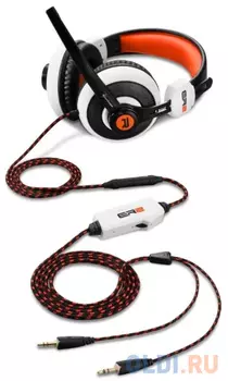 Sharkoon Rush ER2 чёрно-белая игровая гарнитура (Jack 3.5 мм, 40 мм, ПУ)