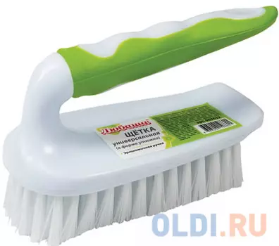 Щетка универсальная ЛЮБАША "Утюжок", 8,5х6,5х15 см, ручка с ПВХ-покрытием, 603632
