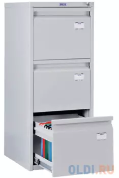 Шкаф картотечный ПРАКТИК "A-43", 995х408х485 мм, 3 ящика для 126 подвесных папок, формат папок A4 (БЕЗ ПАПОК)