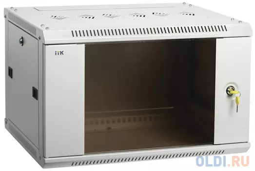 Шкаф коммутационный ITK LINEA W 9U 600x450 мм дверь стекло, RAL7035