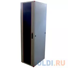 Шкаф напольный EVOLINE 19"16U600x600 передняя дверь одностворчатая стекло с металлической рамой слева и справа,задняя дверь одностворчатая сплошная металлическая,цвет серый