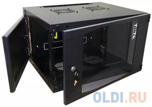 Шкаф настенный 12U Lanmaster TWT-CBWNG-12U-6X6-BK 550x600mm черный 60кг