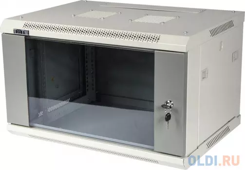 Шкаф настенный 9U Lanmaster TWT-CBWPG-9U-6X6-GY 600x600mm серый 60кг