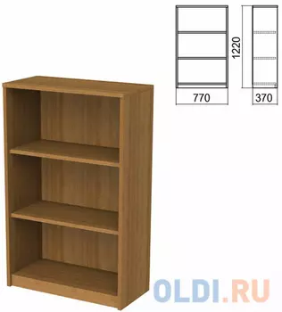 Шкаф (стеллаж) "Арго", 770х370х1220 мм, 2 полки, орех