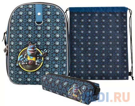 Школьный рюкзак с рельефной спинкой Action! Алиса синий с наполнением AZ-ASB4614/2