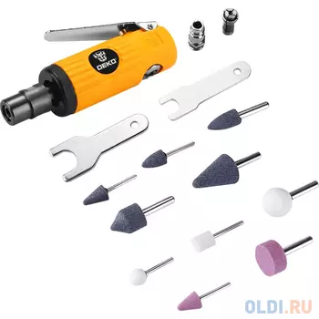 Шлифмашина орбитальная Deko DKPT02 SET 3 113л/мин шпинд.:3мм желтый/черный