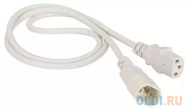 Шнур питания C13-C14, 3х0.75, 220В, 10А, белый, 7 метров