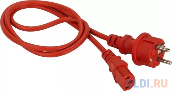 Шнур питания C13-Schuko прямая, 3х0.75, 220В, 10А, красный, 7 метров