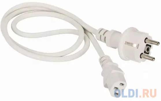 Шнур питания C13-Schuko прямая, 3х0.75, 220В, 10А, белый, 2 метра