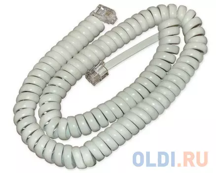 Шнур телефонный REXANT витой трубочный белый 4м 18-2041