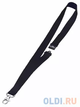 Шнур текстильный для бейджей Durable 44смx20мм с боковым замком и карабином с лого черный 10шт 813701