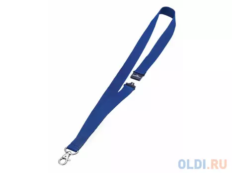 Шнур текстильный для бейджей Durable 44смx20мм с боковым замком и карабином с лого синий 10шт 813707