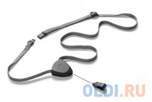 Шнур текстильный FLEX с рулеткой для бейджа, черный