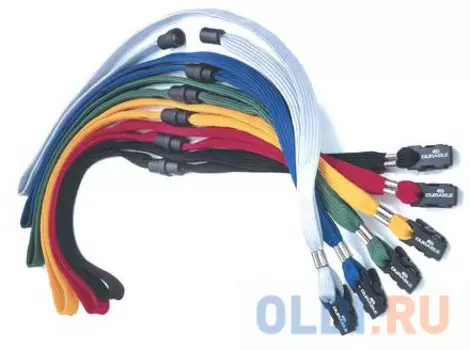 Шнур текстильный с боковым замочком и клипом, длина 44 см, желтый, цена за 1 шт