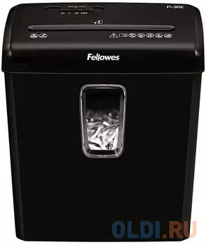 Шредер Fellowes® Powershred® P-30C, DIN P-4, 4х34 мм, 6 лст., 15 лтр.