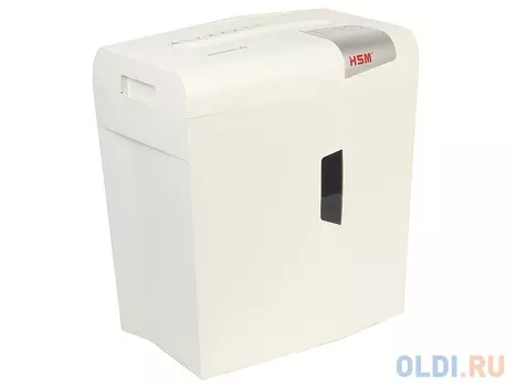 Шредер HSM Shredstar X5-4.5x30 WHITE (DIN P-4 O-1 T-2 E-2 F-1) фрагм.4,5х30мм,6 листов,18 литров,Уничт.скобы,скрепки,пл.карты,CD