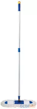 Швабра-рамка 40 см, алюминиевый телескопический черенок 130 см (резьба 1,6 см), МОП хлопок, ЛАЙМА, 601464