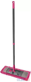 Швабра с флаундером 40 см, телескопический черенок 130 см, еврорезьба, МОП микрофибра (тип К), YORK "Salsa", 81300