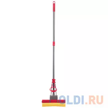 Швабра самоотжимная, роликовый двойной отжим, насадка PVA 27 см, телескопический черенок 125 см, ЛАЙМА, 603597