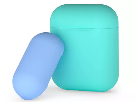 Силиконовый чехол Deppa для AirPods, двухцветный (мятный/голубой)