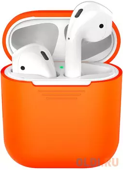 Силиконовый чехол для AirPods, оранжевый, Deppa