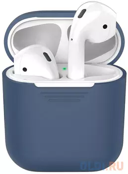 Силиконовый чехол для AirPods, синий, Deppa