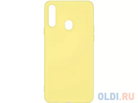 Силиконовый чехол с микрофиброй для Samsung Galaxy A20s DF sOriginal-05 (yellow)