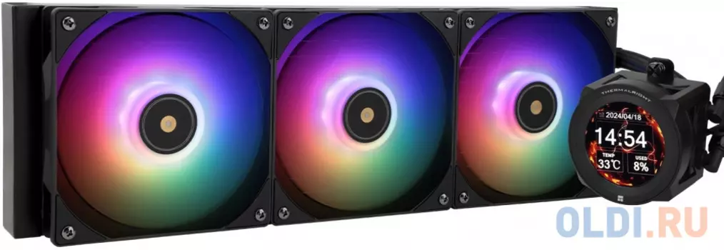 Система водяного охлаждения Thermalright Core Vision 360 ARGB Soc-AM5/AM4/1200/1700/1851 черный 4-pin 27.7dB Al LCD Ret (C-VISION-360-BL-ARGB)