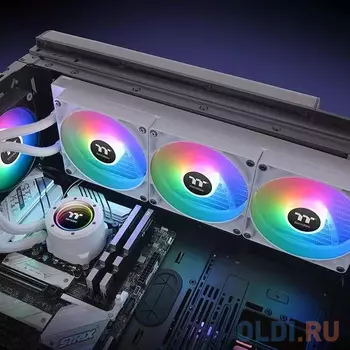 Система водяного охлаждения Thermaltake TH420 V2 Snow Edition ARGB Soc-AM5/AM4/1151/1200/1700 белый 4-pin 34.7dB Al+Cu Ret (CL-W378-PL14SW-A)