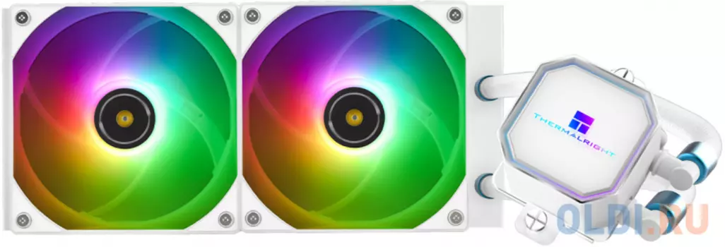 Система жидкостного охлаждения Thermalright Frozen Prism 240 White ARGB, радиатор 240 мм, 1850 об/мин, 27 дБА, PWM, белый, ARGB подсветка