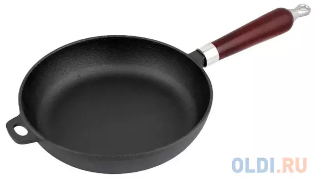 СКОВОРОДА ЧУГУННАЯ 24 СМ РУЧКА ДЕРЕВ. (1/4) "MALLONY" CIF24-W
